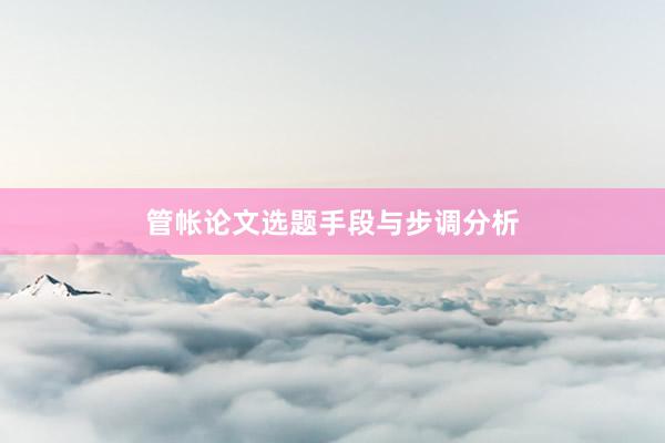 管帐论文选题手段与步调分析